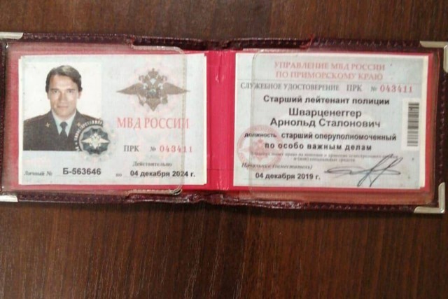 В дежурную часть ГУВД Владивостока с проверкой пришел Арнольд Шварценеггер