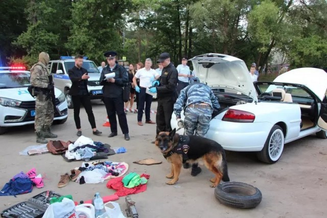 Красный кабриолет с мужчинами в масках и "оружием" задержали в Пригородном лесу Тамбова