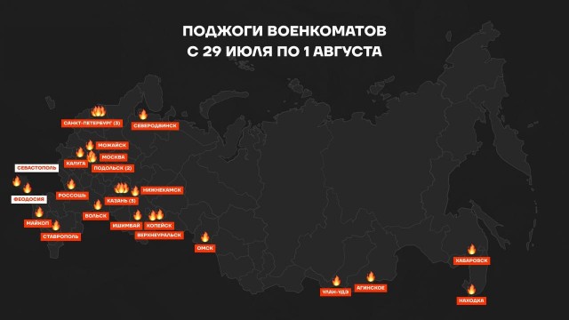27 военкоматов подожгли за 4 дня