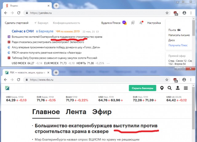 ВЦИОМ опубликовал данные опроса жителей о строительстве храма в Екатеринбурге на месте сквера