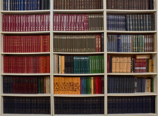 Книжные полки с книгами