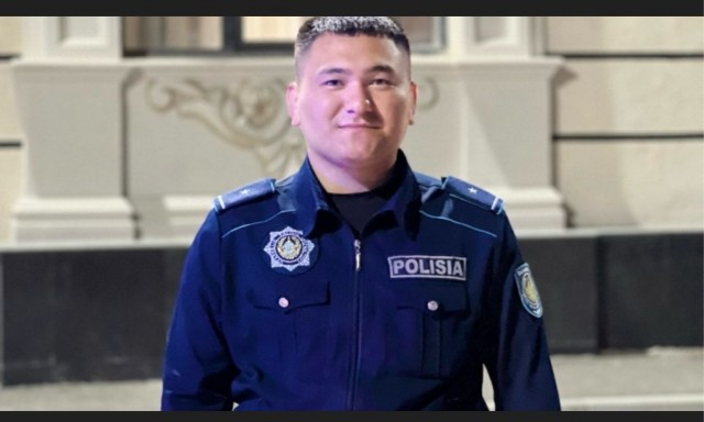 Путин в погонах: полицейский с необычным именем служит в Мангистауской области, Казахстан.