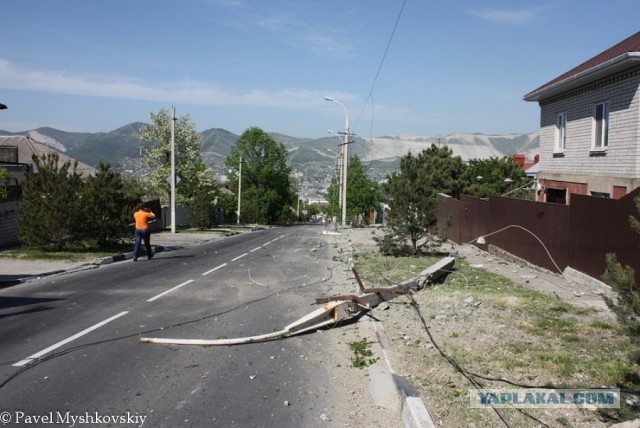 У тягача с бульдозером отказали тормоза