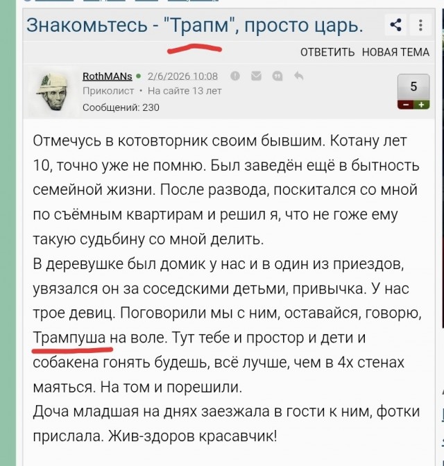Знакомьтесь - "Трамп", просто царь.