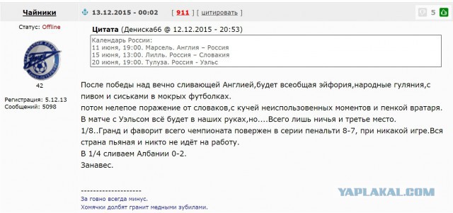 ЧЕ-2016 - финальный раунд. Англия-Россия. Болеем за наших!
