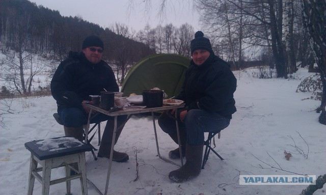 Завариваем чай в зимнем лесу