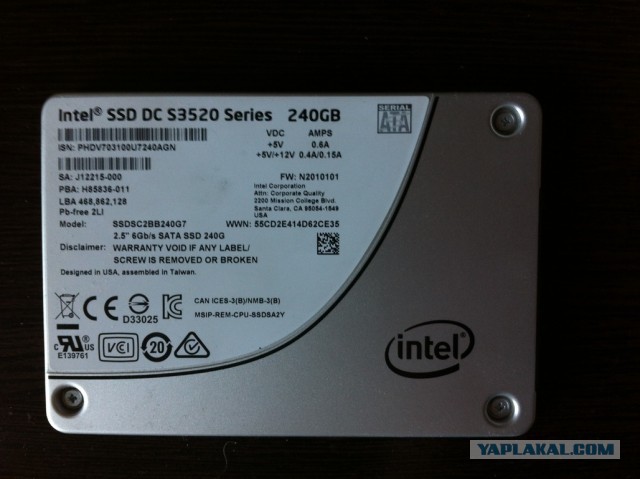 SSD-SATA Intel SSD DC S3520 series 240GB