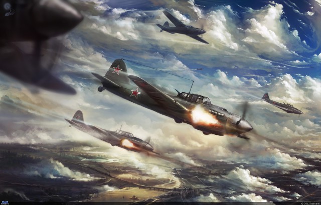 Самолеты ВМВ в рисунках