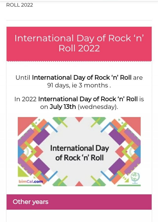 Всемирный день рок-н-ролла - 13 апреля