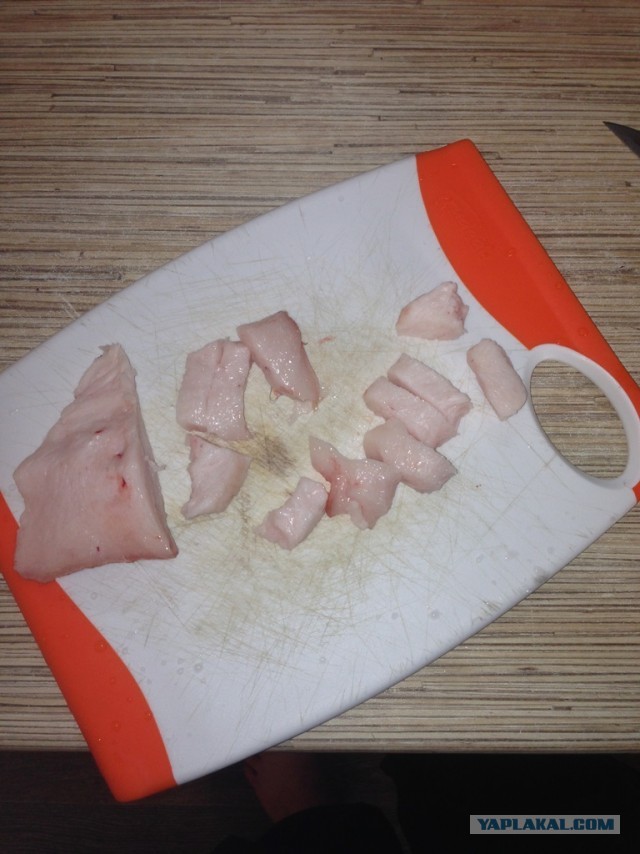 Баранья нога с куриной печенью