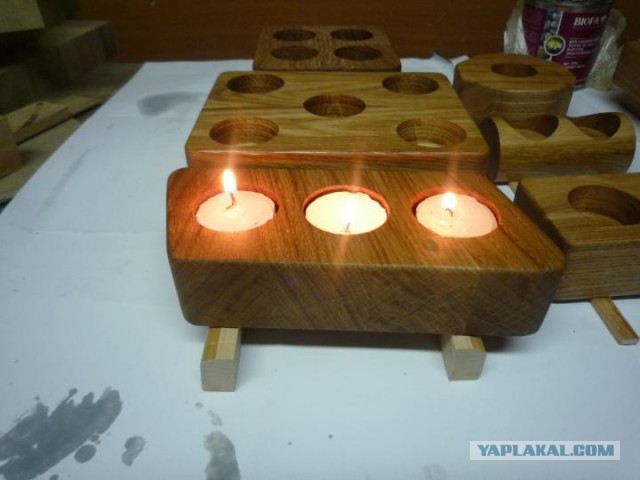 Подсвечники из благородных пород дерева (для чайных свеч)