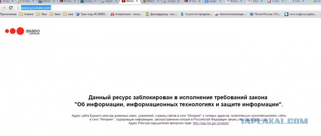 Youtube заблокирован