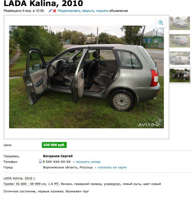 Некоторые автомобили рынков РФ и США