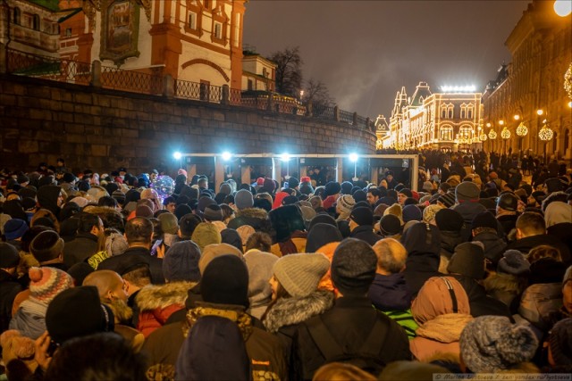 Как в центре Москвы Новый год встречали