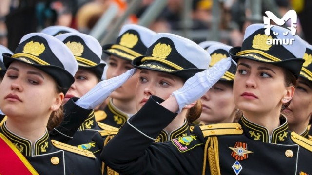 Военный парад в честь 9 Мая во Владивостоке.