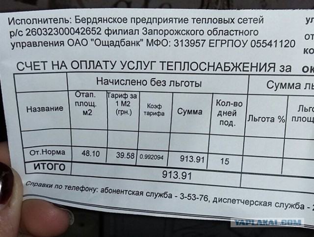 Стоимость отопления в Украине и днр