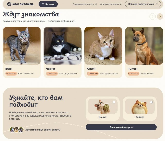 оказывается в московской агламерации есть забота о ктейках и собачках.