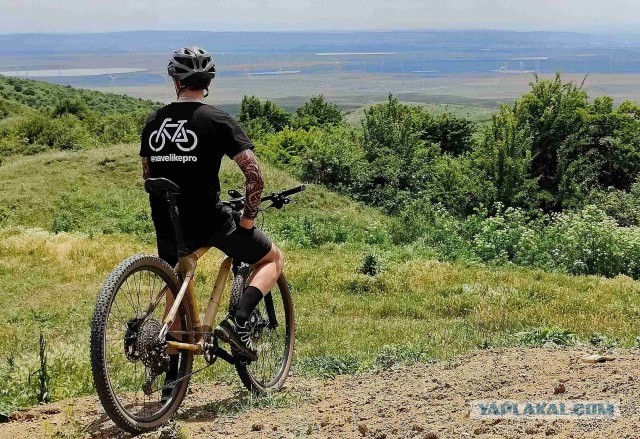 Мой кастом - велосипед ручной работы с самодельной бамбуковой рамой. Проехал 20 000км.