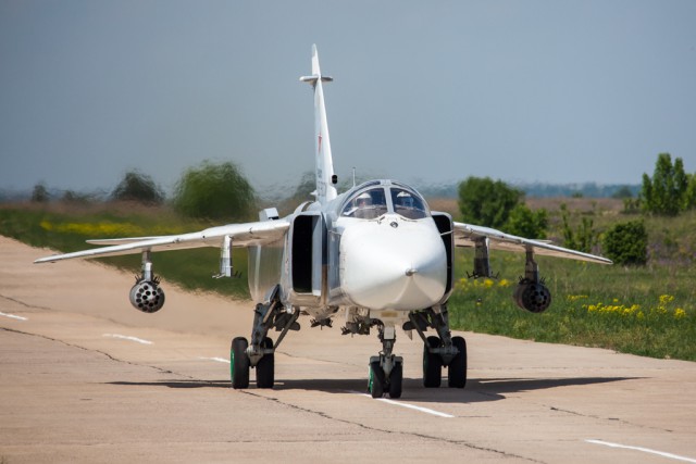 Липецкая авиабаза. Су-25 и Су-24