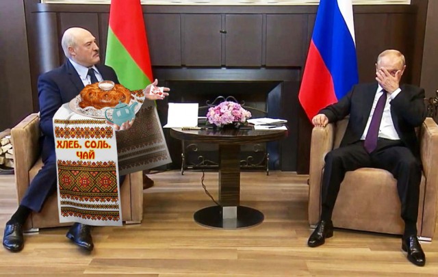 Лу и Пу: кадры со встречи Путина и Лукашенко растащили на мемы и фотожабы