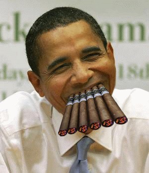 Обама увековечен в... сигаре!