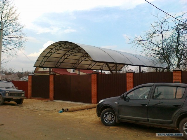 Как собираются навесы под машины
