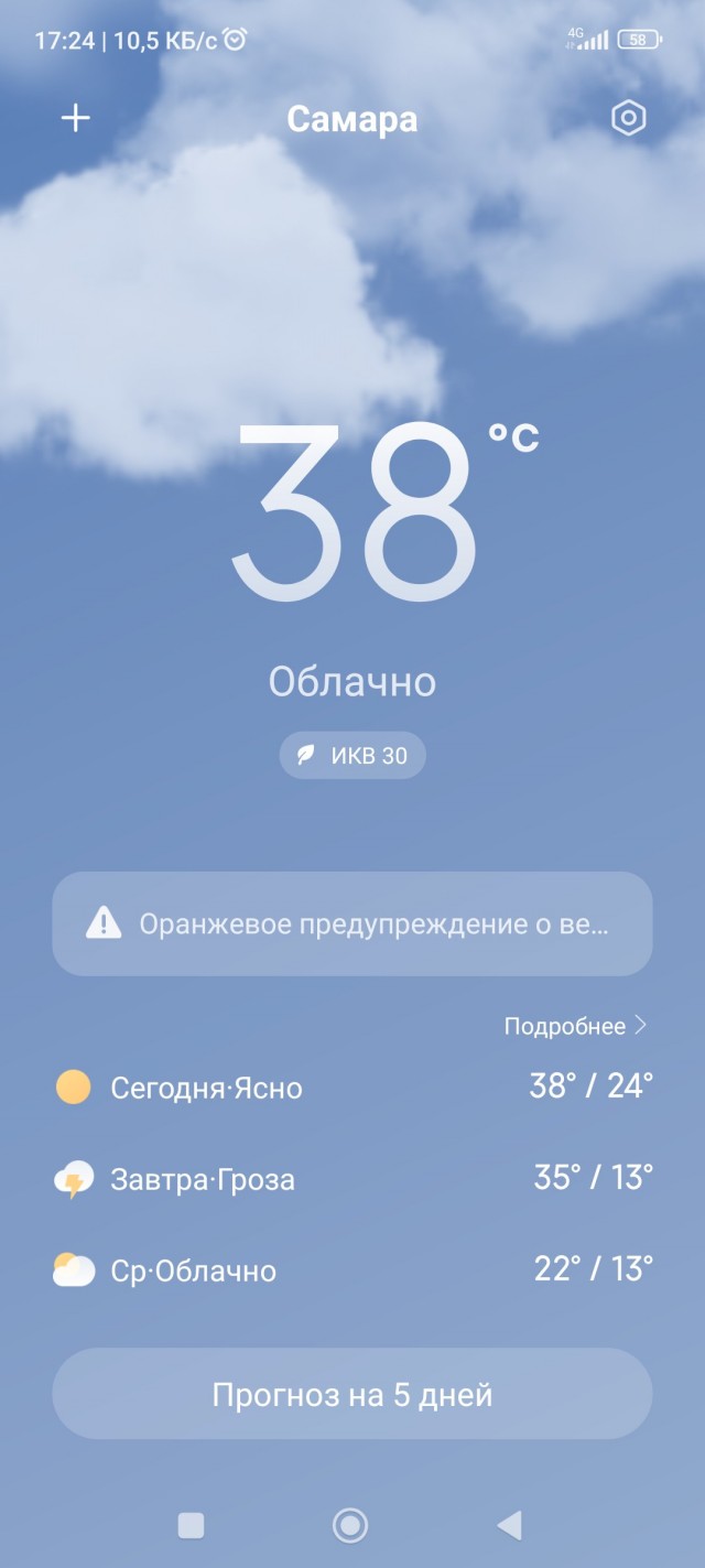 В Уфе нонче 39°С