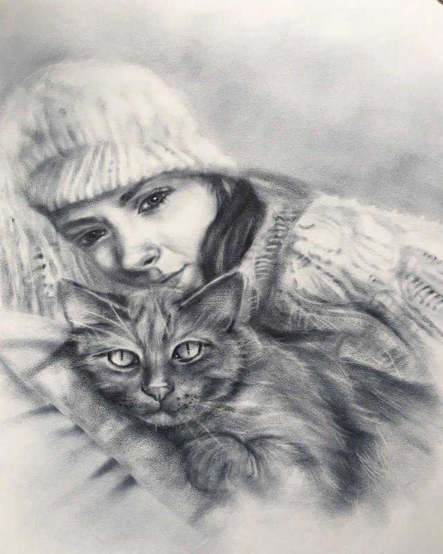 Продолжение моих работ в технике "сухая кисть"(2)