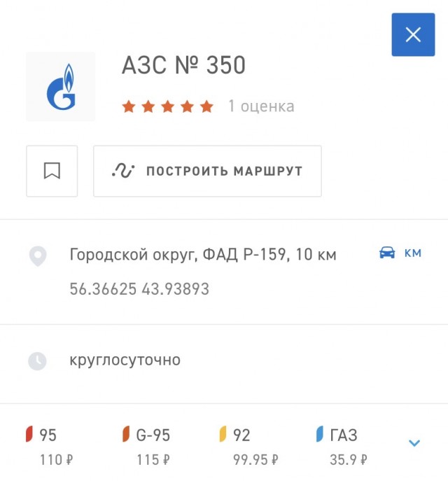 Цена на бензин Тула