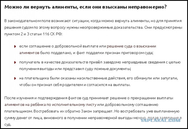 Нужно ли возвращать бывшему мужу алименты?