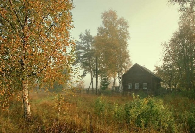 Поздней осенью в деревне