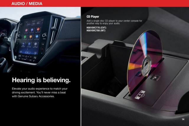 Subaru до сих пор предлагает модели с CD-проигрывателями - на WRX и Ascent CD-плеер является опцией за 450 долларов