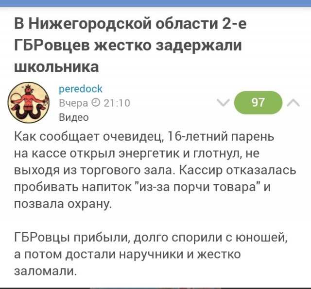 В Нижегородской области 2-е ГБРовцев жестко задержали школьника