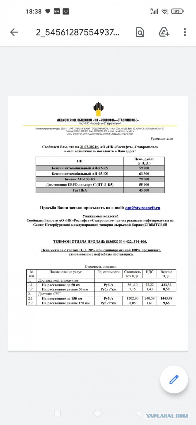 Цену на бензин в России сочли слишком низкой