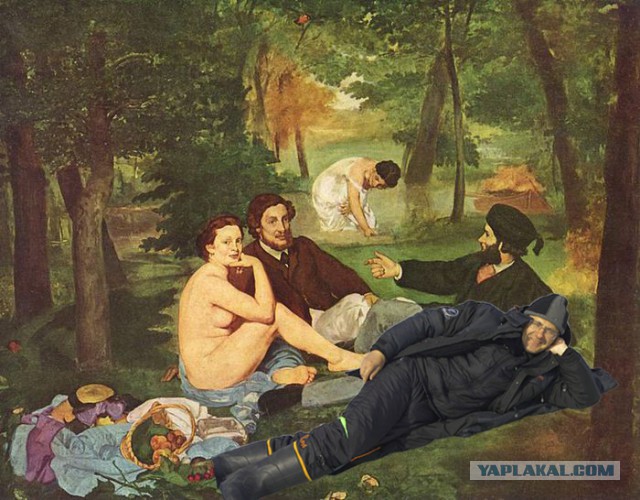 Фотожаба - Мужик на зимней рыбалке