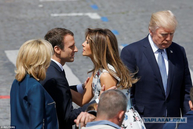 На фото Мелания Трамп и Брижит Макрон