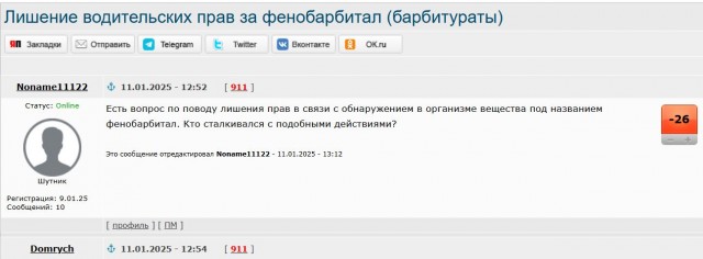 Лишение водительских прав за лекарства