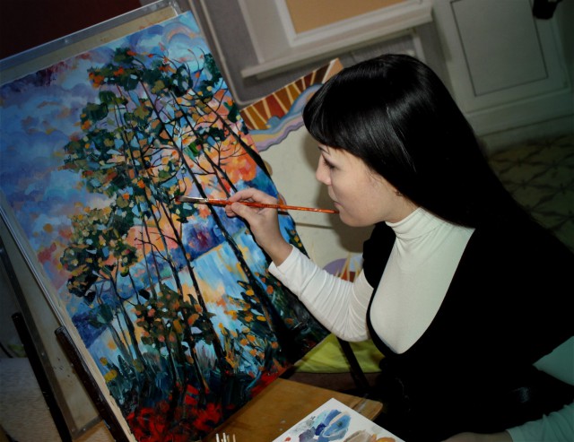 Любимая нарисовала картины