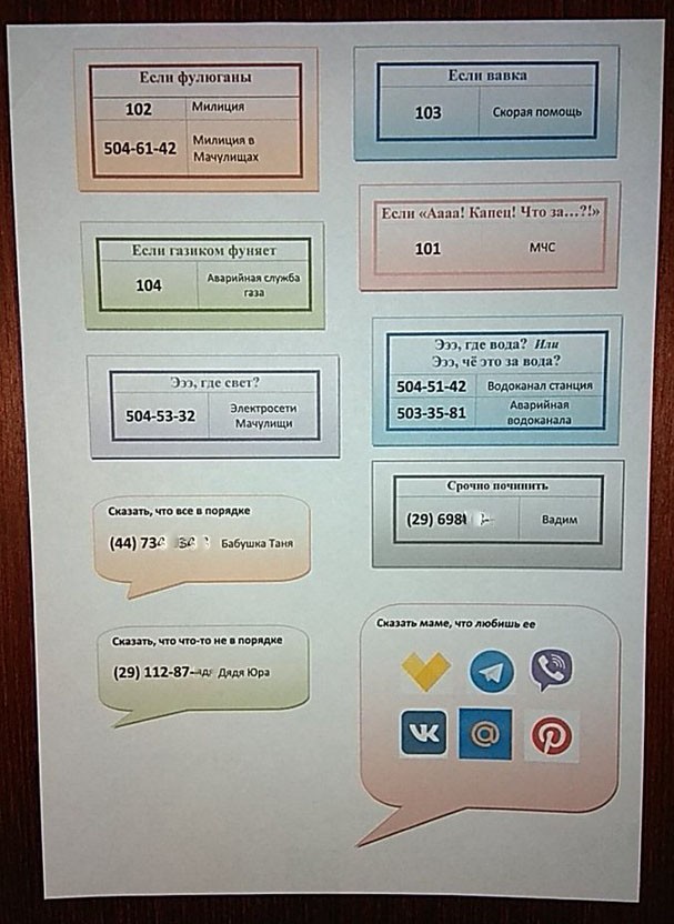 Мама оставила подробнейшую инструкцию перед отъездом в отпуск