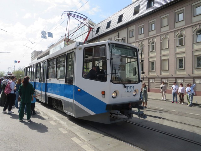 Парад трамваев в Москве вчера
