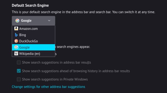 Поисковик «Яндекса» пропал из настроек браузера Mozilla Firefox
