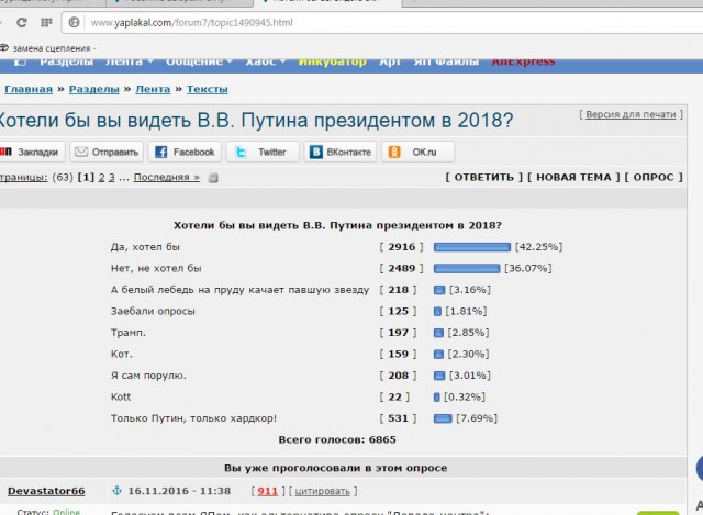 Россияне выбрали В.Путина президентом 2018 года