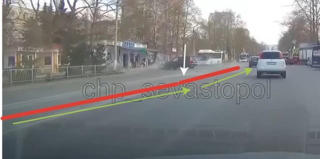 Момент гибели мотоциклиста в Севастополе