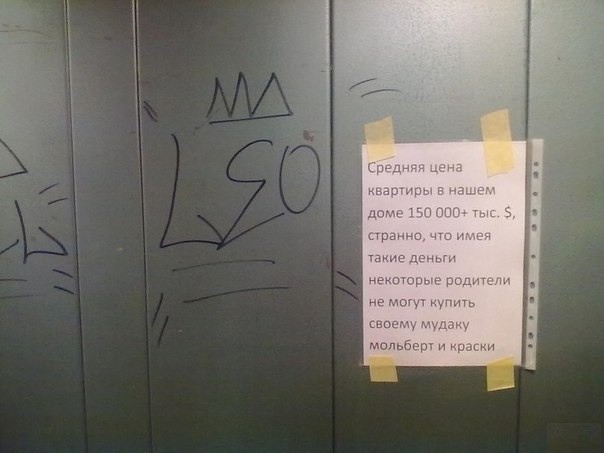 Объявление в лифте