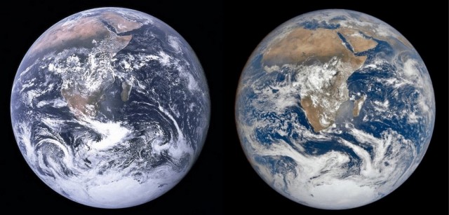 NASA сравнило две фотографии Земли, сделанные с разницей в полвека