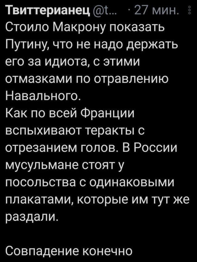 Россияне у посольства Франции оправдывают отрезание головы, но им ничего за это не будет