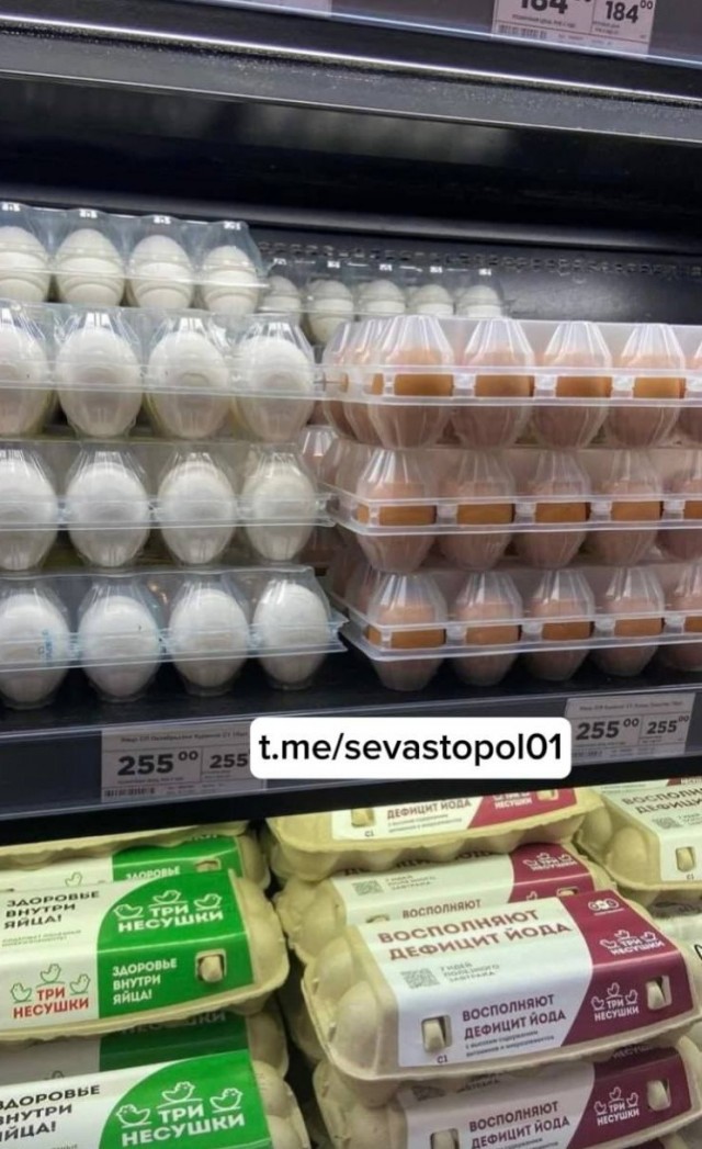 Декабрь 2023,Крым. Цены на яйца.