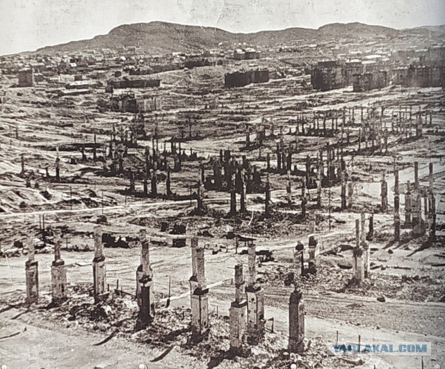 Хиросима до и после атомной бомбардировки, 1945 год.