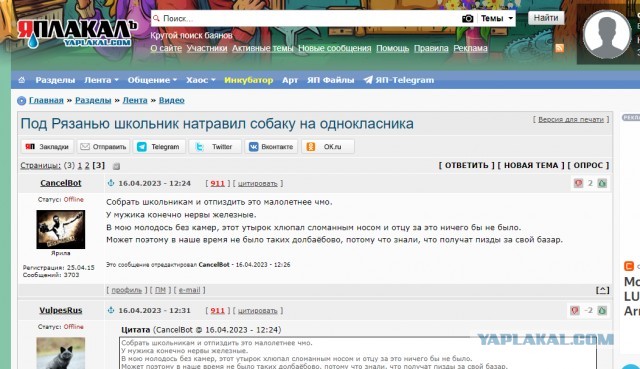 Под Рязанью школьник натравил собаку на однокласника
