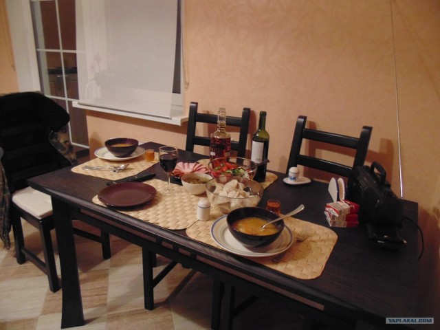 Дача, грибы, мясо, овощи.
